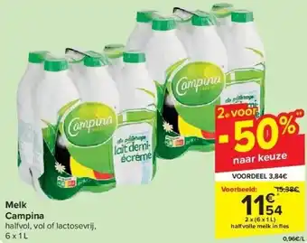 Carrefour Melk Campina aanbieding