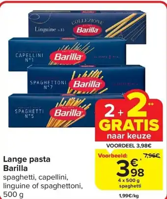 Carrefour Lange pasta Barilla aanbieding