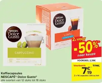 Carrefour Koffiecapsules NESCAFÉ Dolce Gusto aanbieding