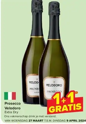 Carrefour Prosecco Velodoro Extra Dry aanbieding