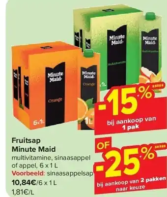 Carrefour Fruitsap Minute Maid aanbieding