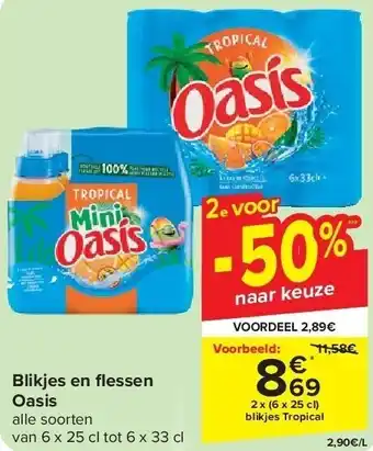 Carrefour Blikjes en fl essen Oasis aanbieding