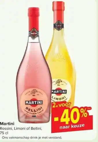 Carrefour Martini Rossini, Limoni of Bellini, 75 cl aanbieding