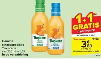 Carrefour Gamma sinaasappelsap Tropicana aanbieding