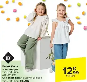 Carrefour Baggy jeans voor meisjes aanbieding