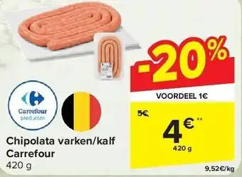 Carrefour Chipolata varken/kalf Carrefour aanbieding