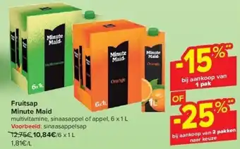 Carrefour Fruitsap Minute Maid aanbieding