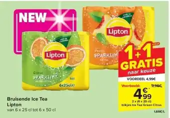 Carrefour Bruisende Ice Tea Lipton aanbieding