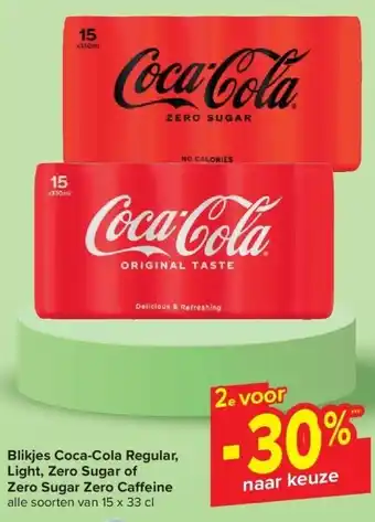 Carrefour Blikjes Coca-Cola Regular, Light, Zero Sugar of Zero Sugar Zero Ca eine aanbieding