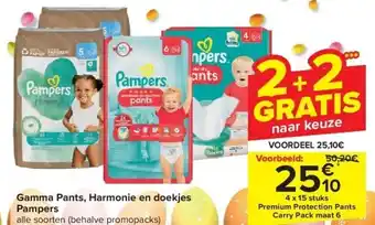 Carrefour Gamma Pants, Harmonie en doekjes Pampers aanbieding