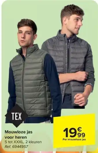 Carrefour Mouwloze jas voor heren aanbieding