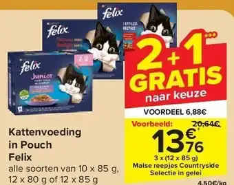 Carrefour Kattenvoeding in Pouch Felix aanbieding