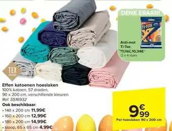 Carrefour E en katoenen hoeslaken aanbieding