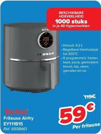 Carrefour Friteuse Airfry EY111B15 aanbieding