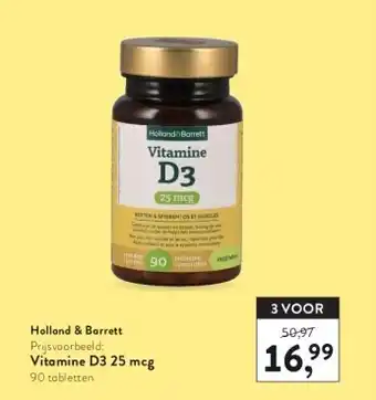 Holland & Barrett Vitamine D3 25 mcg aanbieding