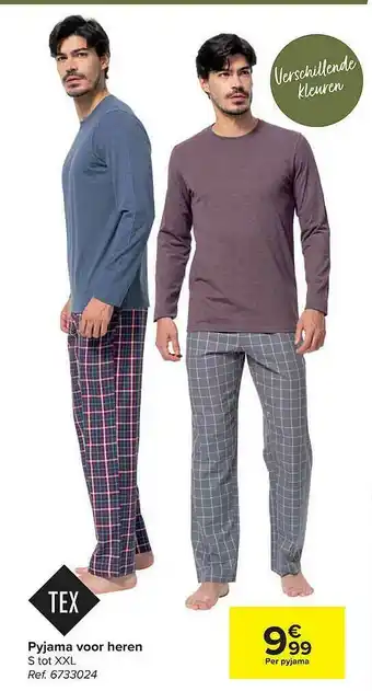 Hyper Carrefour Tex Pyjama Voor Heren aanbieding
