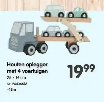 Fun Houten Oplegger Met 4 Voertuigen aanbieding
