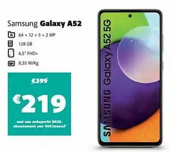 Base Samsung galaxy a52 aanbieding
