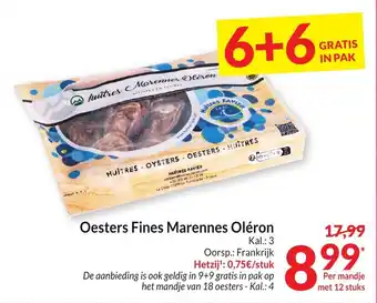Oesters Fines Marennes Oléron Per mandje met 12 stuks