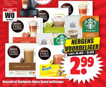 Dirk Nescafé of Starbucks Dolce Gusto koffiecups aanbieding