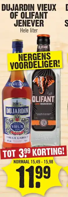 Dirk DUJARDIN VIEUX OF OLIFANT JENEVER aanbieding
