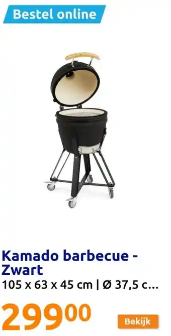 Action Kamado barbecue Zwart 105 x 63 x 45cm aanbieding