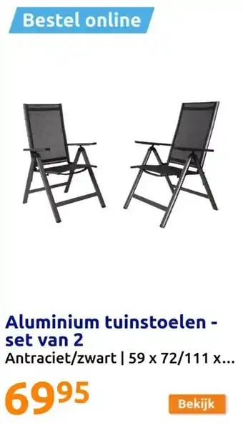 Action Aluminium tuinstoelen - set van 2 aanbieding