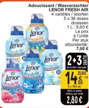 Cora Lenor Fresh Air Wasverzachter 5 x 500ml aanbieding