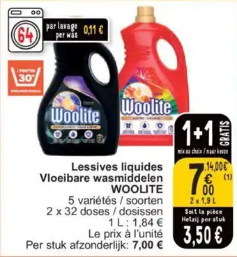 Cora Woolite Vloeibare wasmiddelen 2 x 1.9L aanbieding