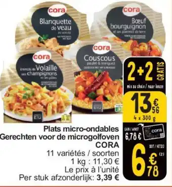 Cora Gerechten voor de microgolfoven 4 x 300g aanbieding