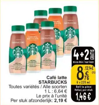 Cora Café latte STARBUCKS aanbieding