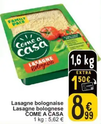 Cora Lasagne bolognese COME A CASA 1,6 kg aanbieding