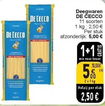 Cora Deegwaren DE CECCO aanbieding