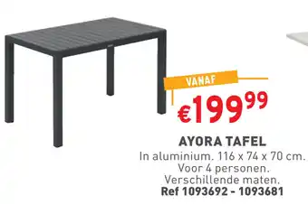 Trafic AYORA TAFEL aanbieding