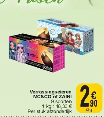 Cora Verrassingseieren MC&CO of ZAINI aanbieding