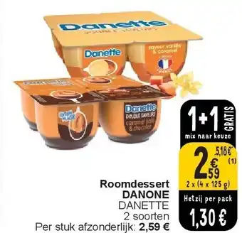 Cora Roomdessert DANONE aanbieding