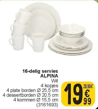 Cora 16-delig servies ALPINA aanbieding