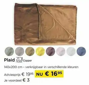 Molecule Plaid copper aanbieding