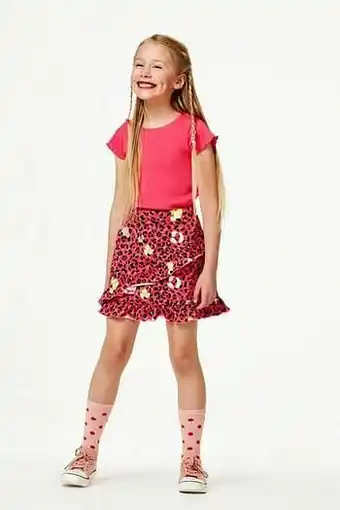 HEMA HEMA Kinderrok Met Ruffles Koraal (koraal) aanbieding