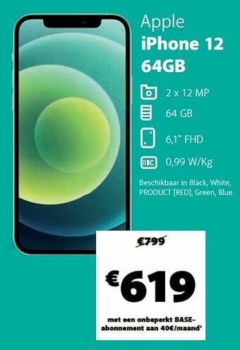 Base Apple iphone 12 64gb aanbieding