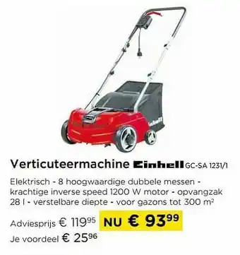 Molecule Verticuteermachine einhell gc-sa 1231-1 aanbieding