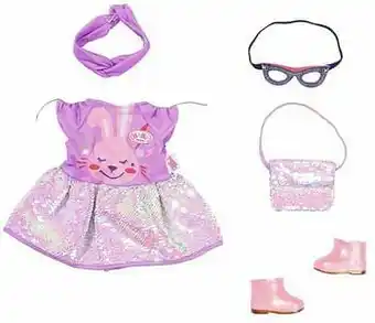 ToyChamp BABY born Happy Birthday Deluxe Outfit paars 43cm aanbieding