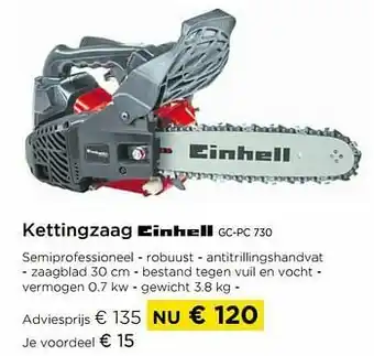 Molecule Kettingzaag einhell gc-pc 730 aanbieding