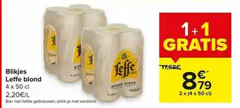 Carrefour Blikjes Leffe Blond aanbieding