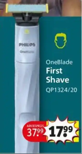 Kruidvat OneBlade First Shave aanbieding