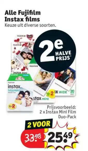 Kruidvat Alle Fujifilm Instax films aanbieding