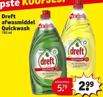 Kruidvat Dreft afwasmiddel Quickwash aanbieding