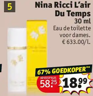 Kruidvat Nina Ricci L’air Du Temps 30 ml aanbieding