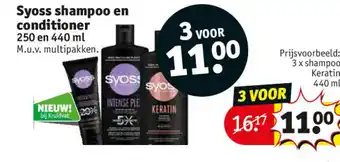 Kruidvat Syoss shampoo en conditioner aanbieding