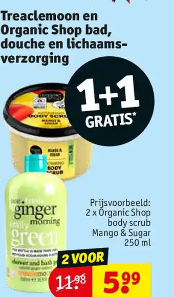 Kruidvat Treaclemoon en Organic Shop bad, douche en lichaams- verzorging aanbieding